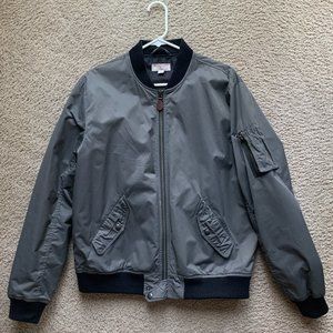 J Crew Wallace & Barnes Bomber Jacket Grey, Large